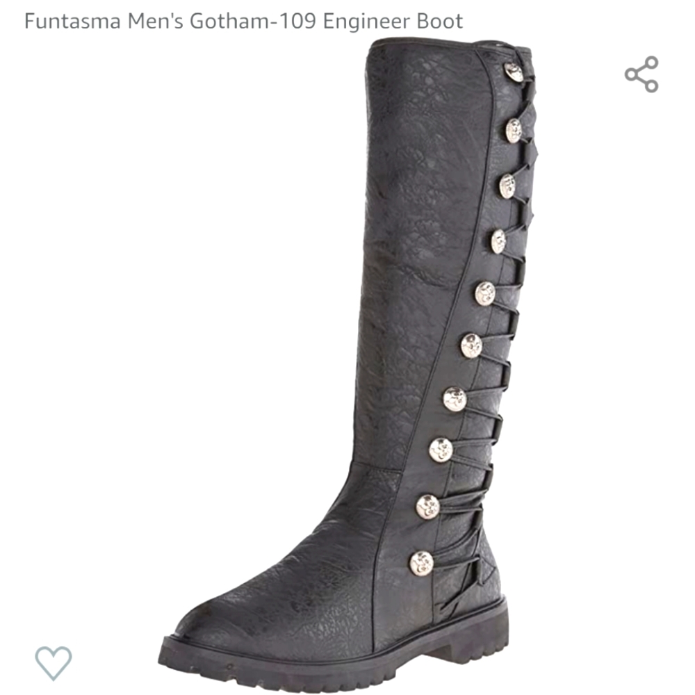 Funtasma Men distress leather knee high buckle boots